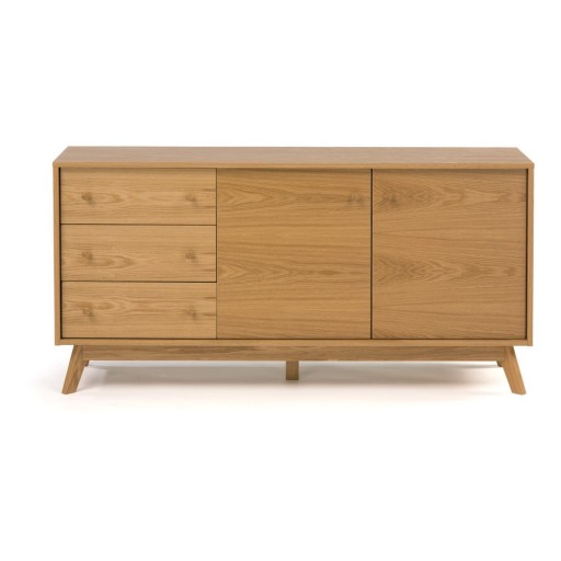 Comodă în culoare naturală joasă cu aspect de lemn de stejar 149x75 cm Kensal – Woodman