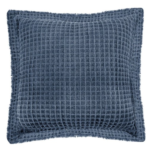 Pernă decorativă din bumbac Tiseco Home Studio Waffle, 45 x 45 cm, albastru