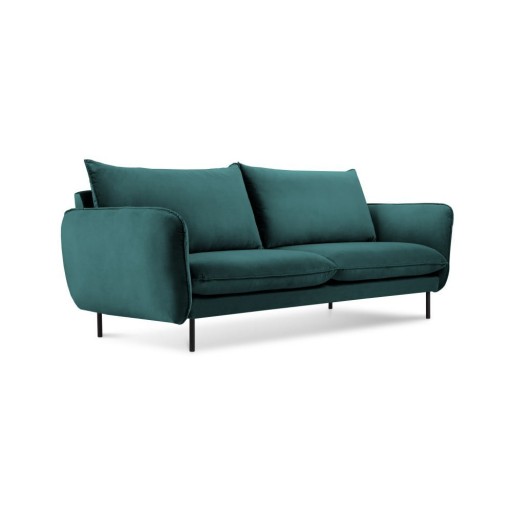 Canapea țesătură catifea Cosmopolitan Design Vienna, 160 cm, verde petrol