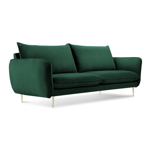 Canapea cu tapițerie din catifea Cosmopolitan Design Florence, verde sticlă, 160 cm