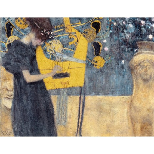 Reproducere pe pânză după Gustav Klimt - Music, 70 x 55 cm