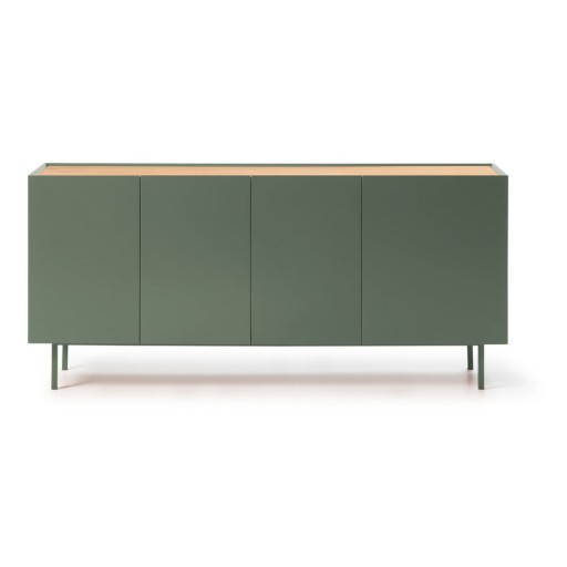 Comodă verde/în culoare naturală joasă cu aspect de lemn de stejar 165x78 cm Arista – Teulat