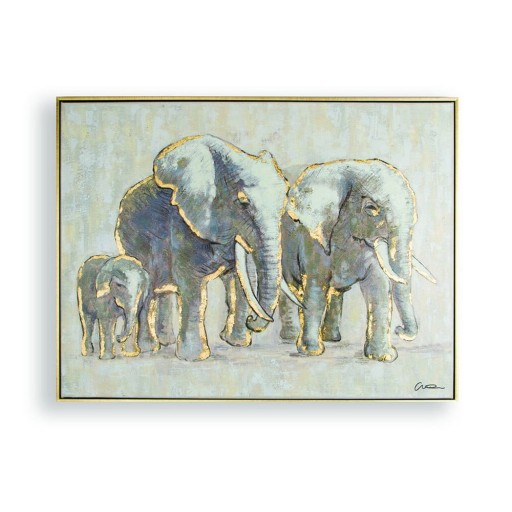 Tablou pictat manual Graham & Brown Elephant Family, 80 x 60 cm