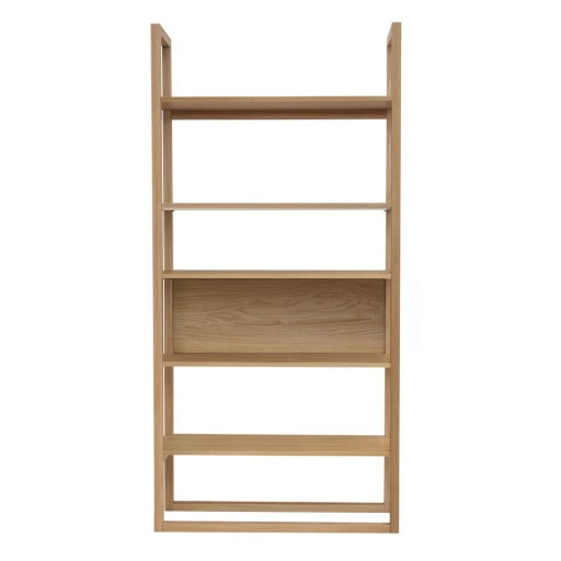 Bibliotecă în culoare naturală cu aspect de lemn de stejar 90x185 cm Newest – Woodman