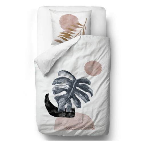 Lenjerie de pat din bumbac satinat Butter Kings Glossy Monstera, 200 x 200 cm