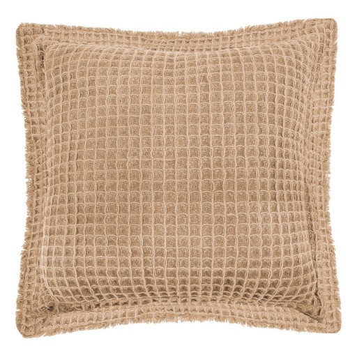 Pernă decorativă din bumbac Tiseco Home Studio Waffle, 45 x 45 cm, bej