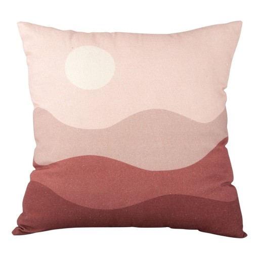 Pernă decorativă din bumbac PT LIVING Pink Sunset, 45 x 45 cm, roz-roșu