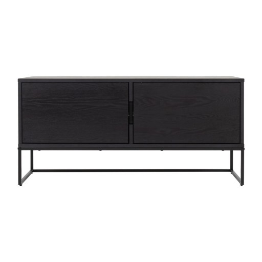 Comodă TV cu aspect de frasin negru 118 x 57 cm Lipp - Tenzo