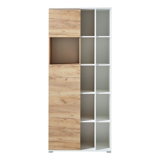 Bibliotecă albă cu aspect de stejar 85x197 cm Lioni - Germania