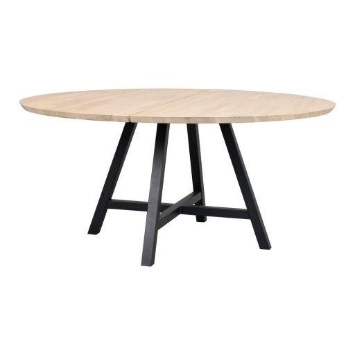 Masă de dining rotundă cu blat cu aspect de lemn de stejar 150x150 cm Carradale - Rowico