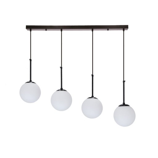 Lustră neagră cu abajur din sticlă 15x84 cm Pompei – Candellux Lighting