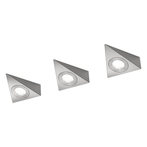 Aplică de perete argintie LED din metal (lungime 11 cm) Ecco – Trio