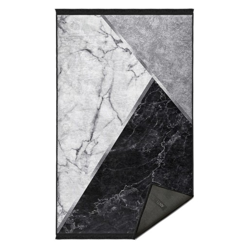 Covor alb-negru de tip traversă 80x200 cm – Mila Home