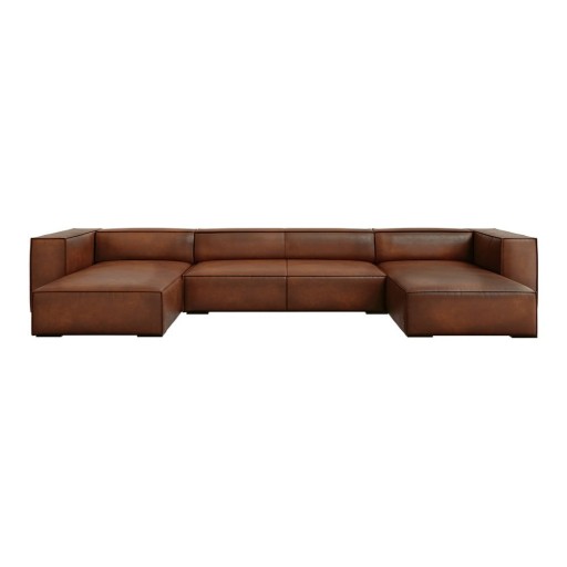 Colțar maro coniac cu tapițerie din piele (în formă de "U") Madame – Windsor & Co Sofas