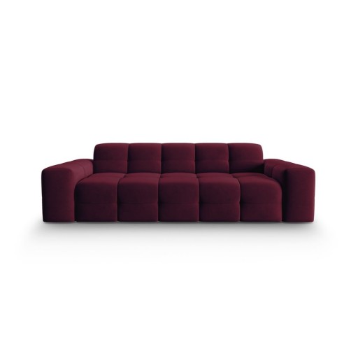 Canapea burgundy cu tapițerie din catifea 222 cm Kendal – Micadoni Home