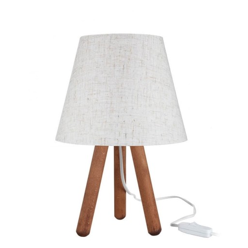 Veioză albă/în culoare naturală cu abajur textil (înălțime 33,5 cm) – Squid Lighting