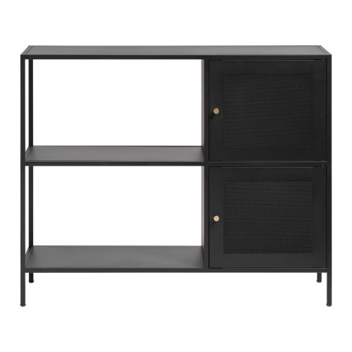 Bibliotecă neagră din metal 100x81 cm Malibu – Unique Furniture