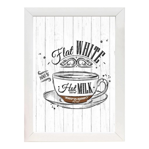 Tablou 24x29 cm Flat White – Wallity