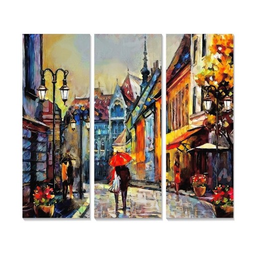 Tablouri 3 buc. 20x50 cm Street – Wallity