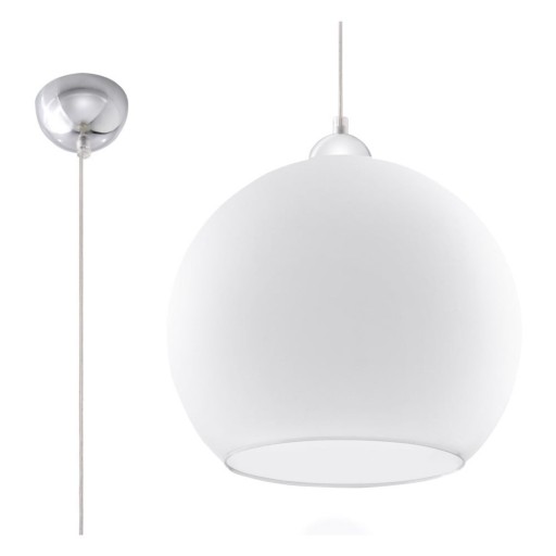 Lustră albă cu abajur din sticlă ø 30 cm Bilbao – Nice Lamps