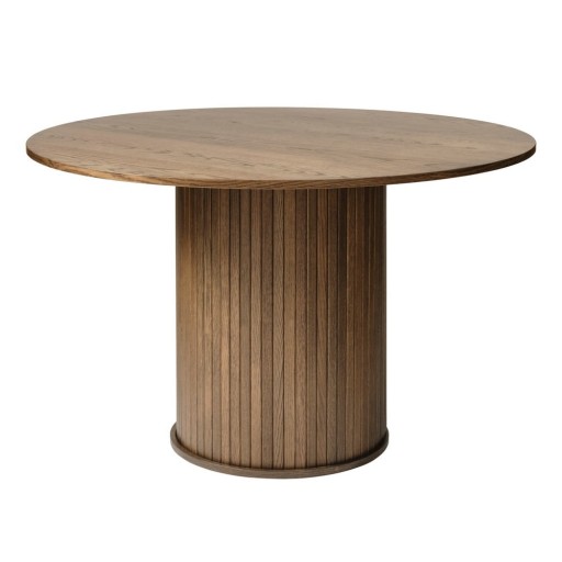 Masă de dining rotundă cu aspect de lemn de stejar ø 120 cm Nola – Unique Furniture