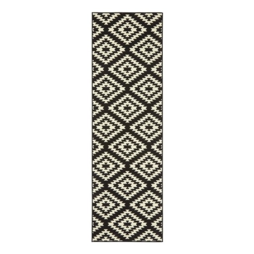 Covor tip traversă Hanse Home Basic Nordic, 80x200 cm, negru-alb