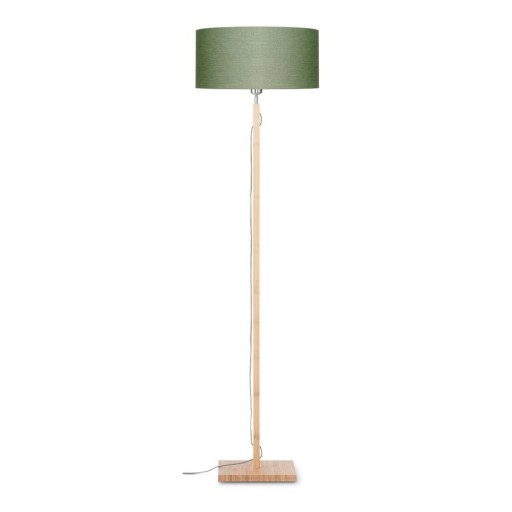 Lampadar din lemn de bambus Good&Mojo Fuji, abajur verde