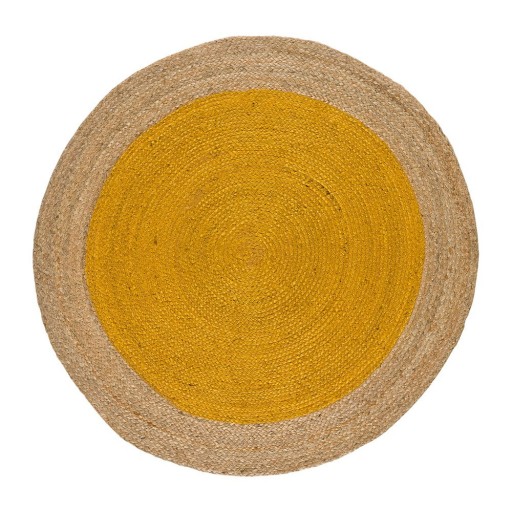 Covor galben muștar-natural rotund ø 90 cm Mahon – Universal