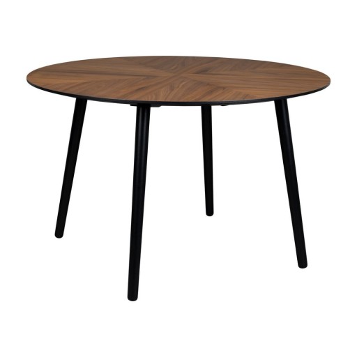 Masă de dining rotundă cu blat cu aspect de lemn de nuc ø 120 cm Clover – Dutchbone