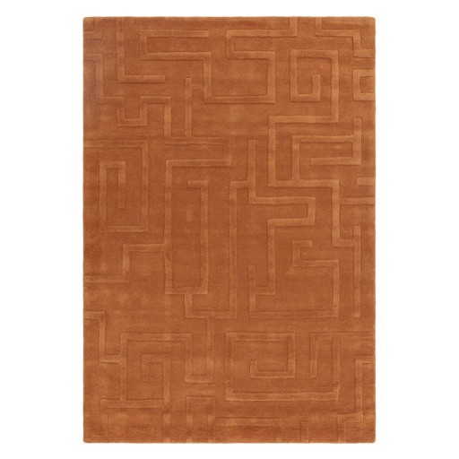 Covor cărămiziu din lână 120x170 cm Maze – Asiatic Carpets