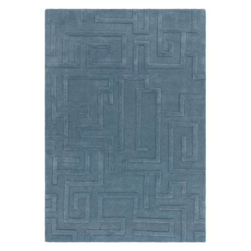 Covor albastru din lână 160x230 cm Maze – Asiatic Carpets