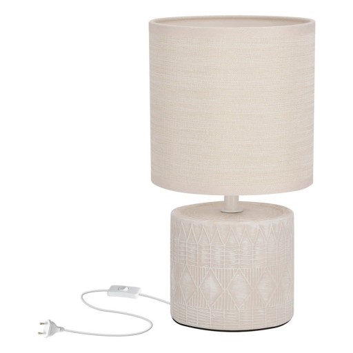 Veioză bej cu abajur textil (înălțime 26 cm) Dina – Candellux Lighting