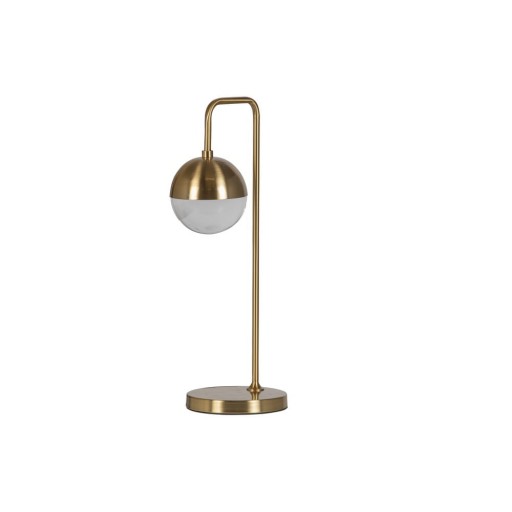 Veioză bronz cu abajur din sticlă (înălțime 61 cm) Globural – BePureHome