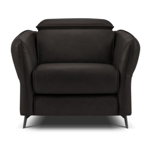 Fotoliu negru cu tapițerie din piele Hubble – Windsor & Co Sofas