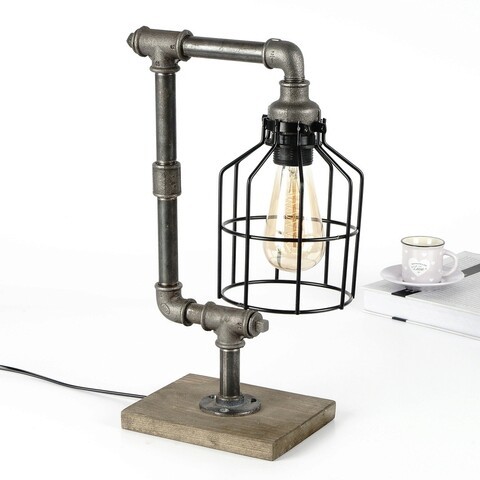 Lampa de masa, Evila Originals, 791EVL1588, Fier, Negru/Argintiu