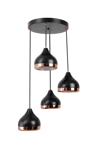 Lustra, Stala, 846STL2997, Metal, Cupru/Negru