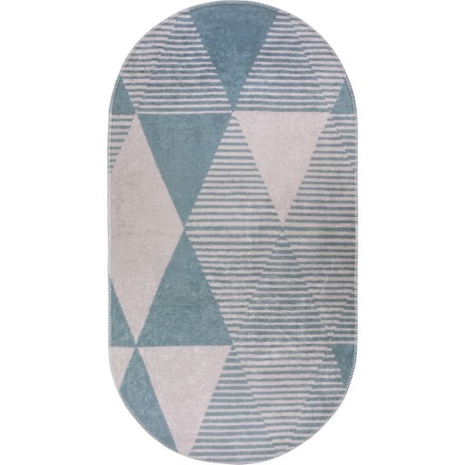 Covor albastru lavabil 120x180 cm Oval – Vitaus