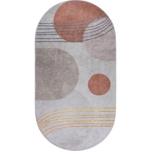 Covor portocaliu-crem lavabil 60x100 cm Oval – Vitaus