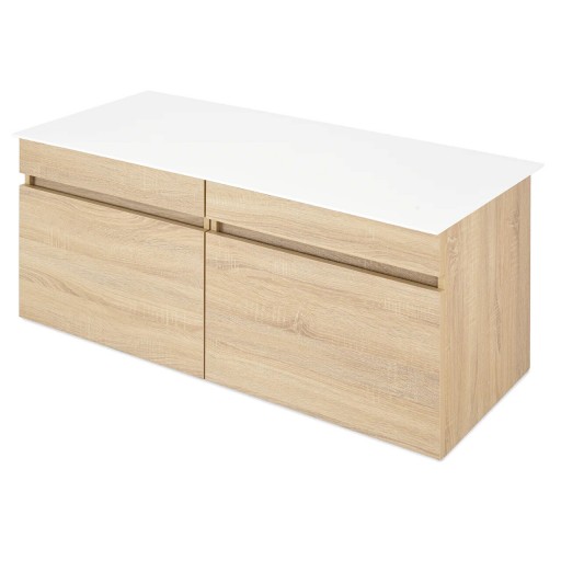 Top pentru masca de lavoar Bath, 120x45x0.6 cm, rasina/marmura, alb