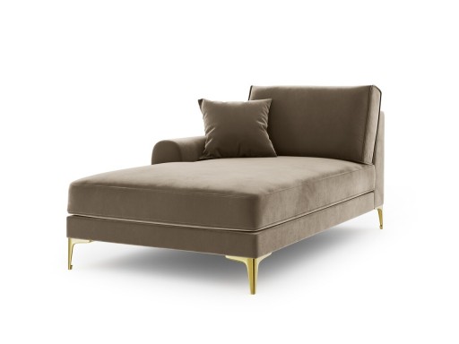 Sezlong living stanga, Madara, Mazzini Sofas, gold legs, 102x182x90 cm, catifea, bej