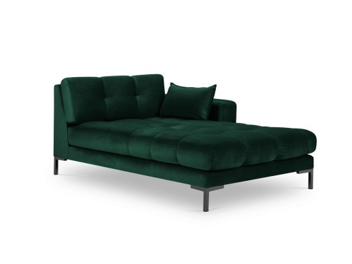 Sezlong living dreapta 1 loc, Mamaia, Micadoni Home, BL, 185x102x75 cm, catifea, verde bottle