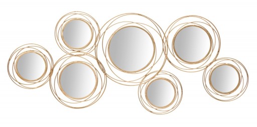 Decoratiune de perete Mirrors Gold, Mauro Ferretti, 124.5x53.5 cm, fier, auriu