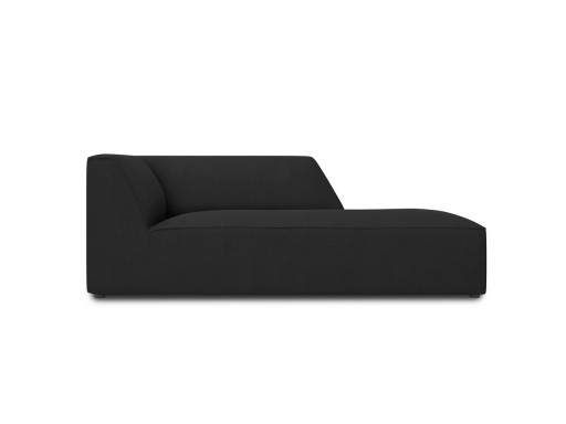 Sezlong living dreapta 1 loc, Ruby, Micadoni Home, BL, 180x93x69 cm, poliester, negru