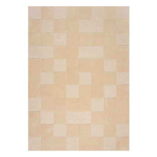 Covor din lână bej 290x200 cm Checkerboard - Flair Rugs