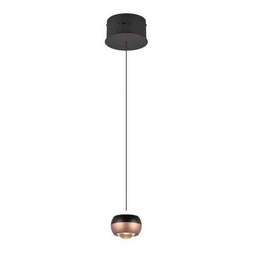 Lustră negru-arămiu LED cu abajur din metal ø 15,5 cm Orbit – Trio Select