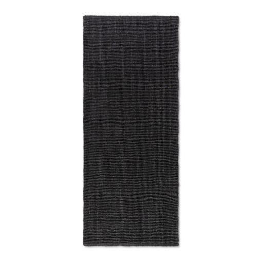 Covor tip traversă negru din iută 80x200 cm Bouclé – Hanse Home