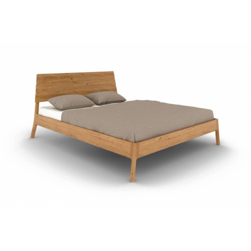 Pat matrimonial în culoare naturală din lemn de stejar 180x200 cm Twig – The Beds