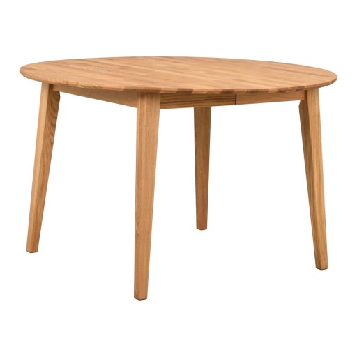 Masă de dining natural rotundă extensibilă din lemn masiv de stejar ø 120 cm Filippa – Rowico