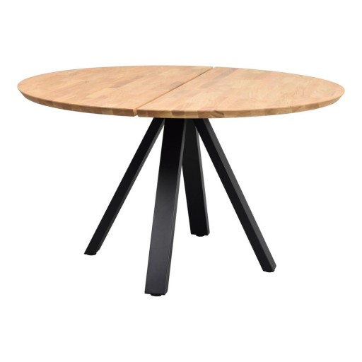 Masă de dining natural rotundă cu blat din lemn de stejar ø 130 cm Carradale – Rowico