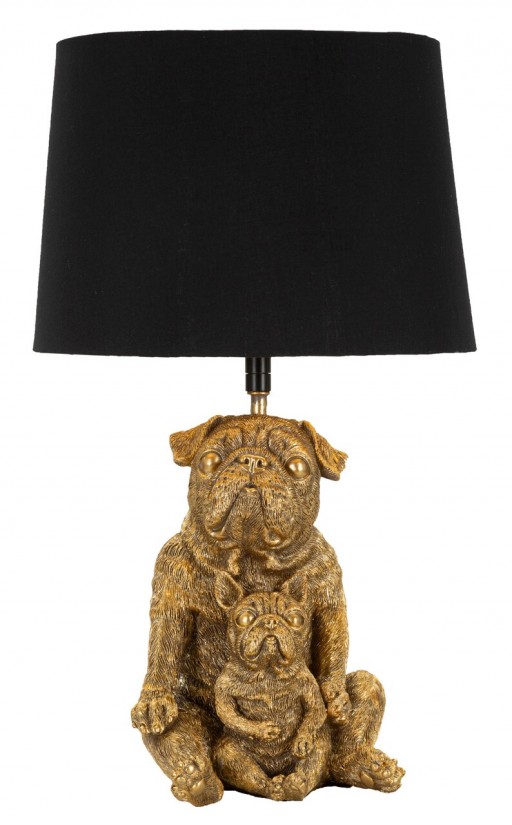 Lampa de masa Dog, Mauro Ferretti, 1x E27, 40W, 26x43.8 cm, polirasina/fier/textil, auriu/negru